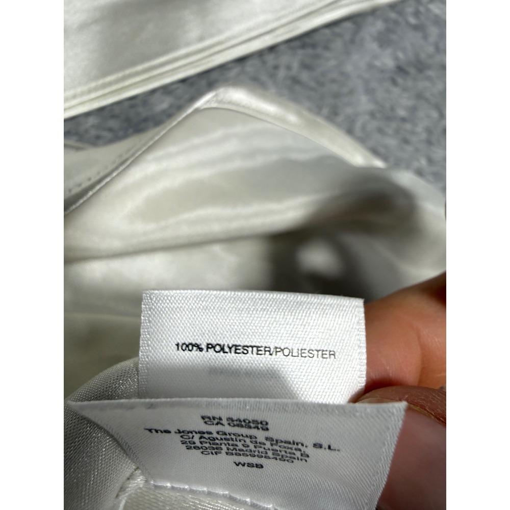 Kasper Blouse Womens 2X Ivory Excellent Satin Tie Neck Sleeveless Office Top - Picture 8 of 12